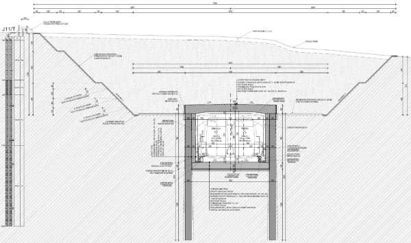 Vzorový příčný řez Němčického tunelu